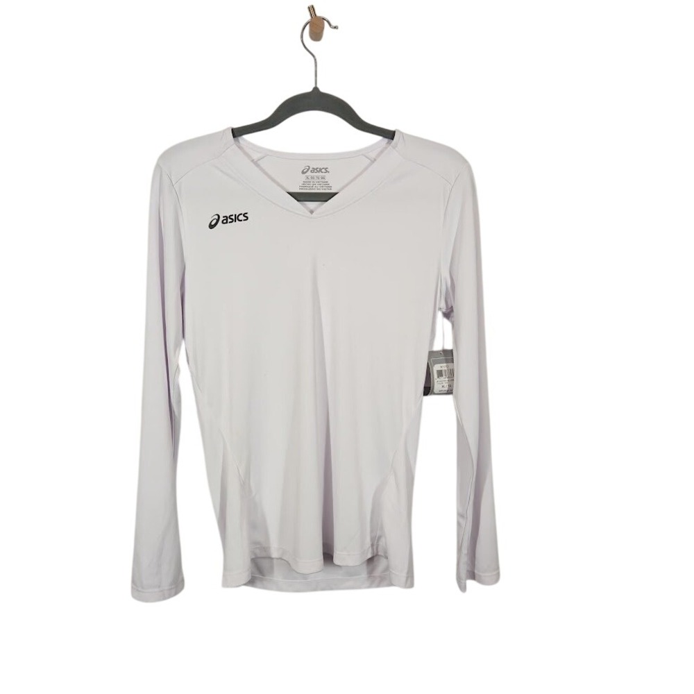 Asics Jr Centerline Jersey White Long‎ Sleeve V Neck - Size XL